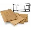 Bambu Standlı Kesme Tahtası 4lü Set - M7B11