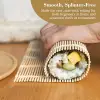 Bambu Sushi Sarma Hasırı, 24x24 cm, Doğal Bambu Sushi Matı