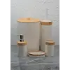 Banyo Takımı - 5li Banyo Seti - Ahşap Görünümlü - 5 Parça
