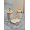 Banyo Takımı - 5li Banyo Seti - Ahşap Görünümlü - 5 Parça