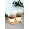 Bardak, Bambu Kapaklı Cam Pipetli 450 ml Borosilikat