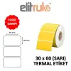 Barkod Etiketi 30x60 Termal Sarı, 1000 Adet