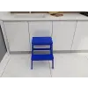 Basamaklı Ahşap Tabure Mavi Renk