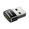 Baseus, Bilgisayar/Telefon Mini Hub Adaptörü, Siyah, 3A, Giriş: USB Type A 2.0, Çıkış: USB Type C,Seyahat Boy, Hafif