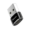Baseus, Bilgisayar/Telefon Mini Hub Adaptörü, Siyah, 3A, Giriş: USB Type A 2.0, Çıkış: USB Type C,Seyahat Boy, Hafif