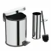 Basic Set - Klozet Fırçası + Çöp Kovası 5 L, 2 Parça, Parlak Krom Paslanmaz