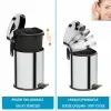 Basic Set - Klozet Fırçası + Çöp Kovası 5 L, 2 Parça, Parlak Krom Paslanmaz