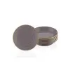 Basic Yemek Tabağı 6 Lı Set Gri - 20cm