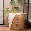 Baskılı Jüt Silindir Sepet //30x31