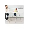 Beyaz Antilop mama sandalyesi, tepsili, unisex