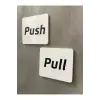 Beyaz Minimal Seri Push; Pull (İtiniz, Çekiniz) Kendinden Yapışkanlı Kapı Uyarı Levhası