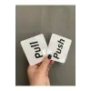 Beyaz Minimal Seri Push; Pull (İtiniz, Çekiniz) Kendinden Yapışkanlı Kapı Uyarı Levhası