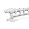 Beyaz Tek Raylı Ahşap Rustik Perde Askısı (225 CM)