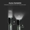 Bix BX2139FL 60W LED 2000 1000 5000 mAh Flashlight, Max. Lümen Parlaklık ve Metreye Kadar Menzilli Şarj Edilebilir Kompakt El Feneri