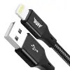 BL71 USB to Lightning 2.4A 1.2M Örgülü Data ve Şarj Kablosu Siyah
