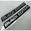 Black Edition Silver Siyah 3D logo sticker 2 adet