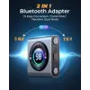 Bluetooth 5.3 Transmitter and Receiver 2 in 1 [LED Screen & Enhanced Dual Mics] Wireless Audio Adapter for Car/TV/Home Stereo/Headphone/Speaker/Airplane/Boat/Gym, AUX Bluetooth Adapter
