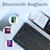 Bluetooth Kablosuz Klavye ve Mouse Seti, Android, iOS ve Windows Uyumlu, Şarj Edilebilir, Taşınabilir, Sessiz Tuşlu, Beyaz