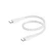 BoostCharge (0.5ft) Braided USB-C to USB-C Cable for iPhone 16, iPhone 16 Pro, iPhone 16 Pro Max, iPhone 16 Plus, iPhone 15, Galaxy S24, S23, Note10, Pixel 9, Pixel 8, iPad Pro & More - White