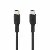 BoostCharge (0.5ft) Braided USB-C to USB-C Cable for iPhone 16, iPhone 16 Pro, iPhone 16 Pro Max, iPhone 16 Plus, iPhone 15, Galaxy S24, S23, Note10, Pixel 9, Pixel 8, iPad Pro & More - Black