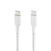 BoostCharge 0.5ft Örgülü USB-C to USB-C Kablo, iPhone 16, iPhone 16 Pro, iPhone 16 Pro Max, iPhone 16 Plus, iPhone 15, Galaxy S24, S23, Note10, Pixel 9, Pixel 8, iPad Pro