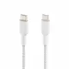 BoostCharge 0.5ft Örgülü USB-C to USB-C Kablo, iPhone 16, iPhone 16 Pro, iPhone 16 Pro Max, iPhone 16 Plus, iPhone 15, Galaxy S24, S23, Note10, Pixel 9, Pixel 8, iPad Pro