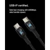 BoostCharge (6.6ft) Braided USB-C to USB-C Cable for iPhone 16; iPhone 16 Pro, iPhone 16 Pro Max, iPhone 16 Plus, iPhone 15, Galaxy S24, S23, Note10, Pixel 9, Pixel 8, iPad Pro & More, Black