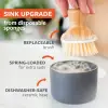 Bubble bis Keramik Seifenspender & Scrubber Schwamm Set; weiß, grau/weiß, Dish Brush + Dispenser
