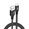 Buff BL71 USB to Lightning 2.4A 1.2M Örgülü Data ve Şarj Kablosu (Siyah)