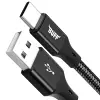 BUFF BL71 USB to Type-C 2.4A 1.2M Örgülü Data ve Şarj Kablosu (Siyah)