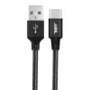 BUFF BL71 USB to Type-C 2.4A 1.2M Örgülü Data ve Şarj Kablosu (Siyah)