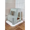 Buz gri 2 basamaklı mutfak ve banyo taburesi