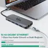 BX10HB 8i1 Arada Type-C Hub, 4K@30Hz HDMI, 100W PD, 1Gbps Ethernet, 3* USB 3.0, MacBook Windows Chrome Android Uyumlu