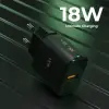 C304 18W QC3.0 USB Şarj Adaptörü, Siyah