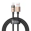 CA-6911 3A ışıklı USB iPhone şarj ve data kablosu, 1.2m, siyah