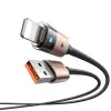 CA-6911 3A ışıklı USB iPhone şarj ve data kablosu, 1.2m, siyah