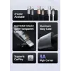 CA-6911 3A ışıklı USB iPhone şarj ve data kablosu, 1.2m, siyah