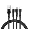 CA-6960 3in1 Lightning-Micro-Type-C Şarj Kablosu 3A 1.2m Siyah
