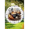 Café Temalı Tatlı Karşılama MDF Kapı Panosu – 20 cm | Kahve & Tatlı Detaylı Dekor KS003
