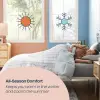 (California King, Grey/White Stripe) - Reversible Striped Down Alternative Quilted Comforter with Corner Duvet Tabs - Cal King Size