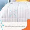(California King, Grey/White Stripe) - Reversible Striped Down Alternative Quilted Comforter with Corner Duvet Tabs - Cal King Size