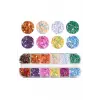 Canlı renklerde nail art tırnak süsleme pulları seti