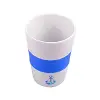 Çapa Seramik Mug Silikon Bantlı Beyaz-Mavi