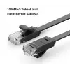 CAT6 Flat Ethernet Kablosu, 1 Metre, Siyah