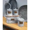 Çay Şeker Kahve Kavanozu 17 Cm - Stone
