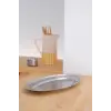 Çelik 33 cm Salata Servis/Sunum Tepsi Metal Tabak