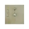 Çelik Tek Taşlı Göbek Piercing, Grii