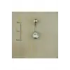 Çelik Tek Taşlı Göbek Piercing, Grii