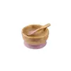 Citron Vakum Tabanlı Organik Bambu Kase Seti - Blush Pink 1073612