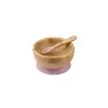 Citron Vakum Tabanlı Organik Bambu Kase Seti - Blush Pink 1073612